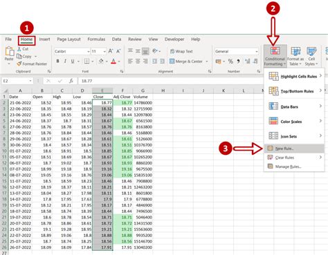 how to change color in excel depending on value