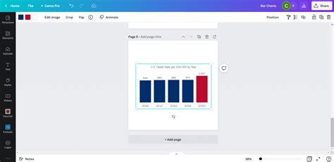 how to change color of bar chart in canva