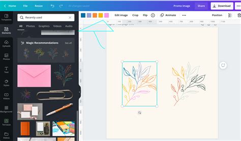how to change color of multiple elements in canva
