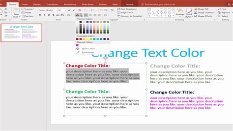 how to change color of text box in ppt