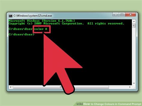 how to change color of text in command prompt