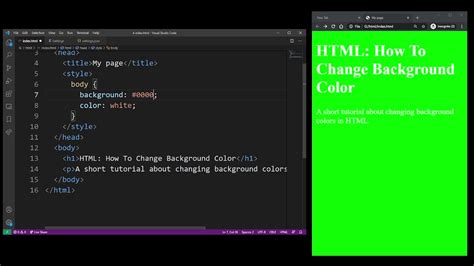 how to change color of the background in html