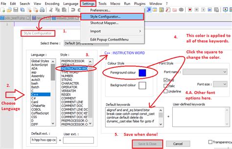 how to change color text in notepad