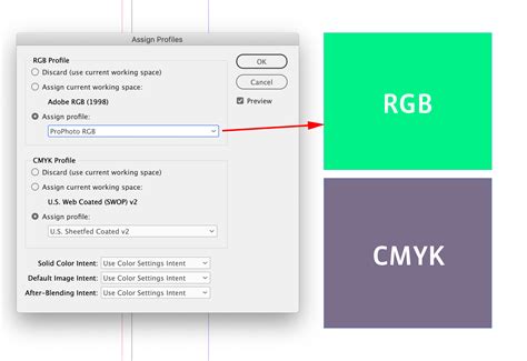 how to change colour from rgb to cmyk in indesign