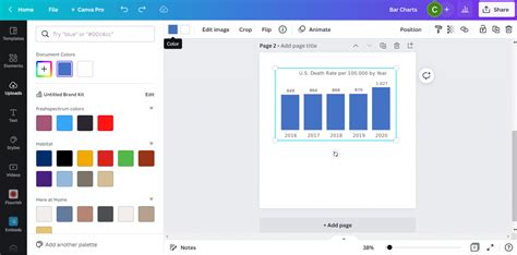 how to change colour of bar chart in canva