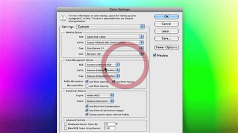 how to change colour settings in photoshop