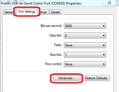 how to change com port to usb