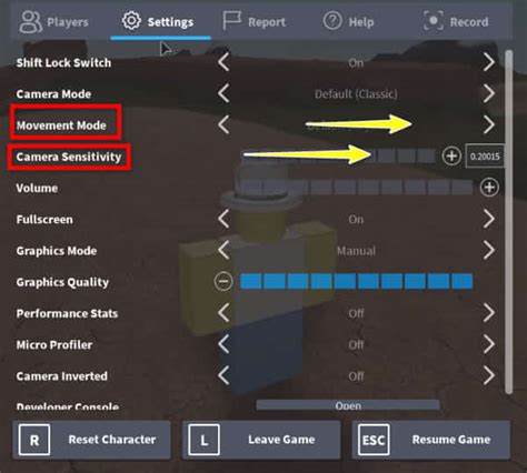 how to change controller sensitivity on roblox