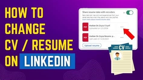 how to change cv in linkedin app