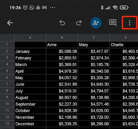 how to change dark theme in google sheets
