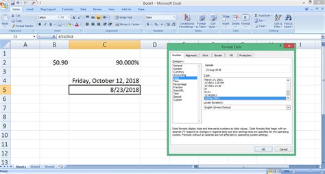 how to change date format in excel table