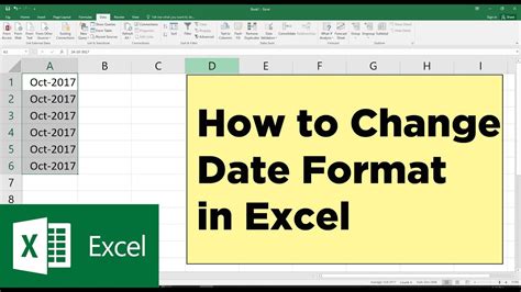 how to change date format in excel youtube