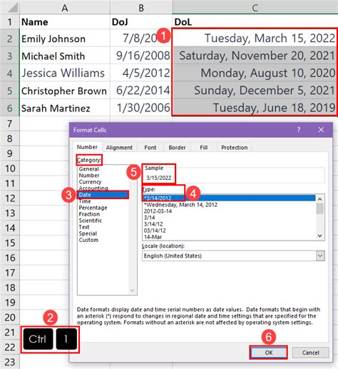 how to change date in excel for multiple cells
