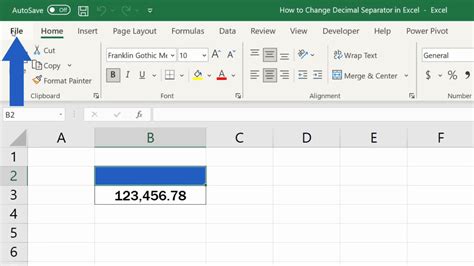 how to change decimal separator in excel on mac