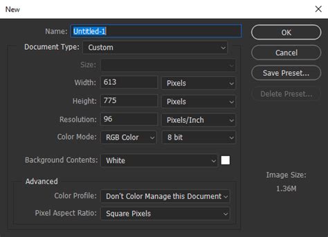how to change default color profile in photoshop