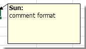 how to change default comment format in excel