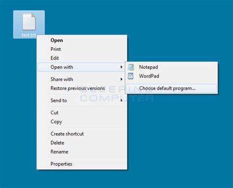 how to change default file open program in windows 7