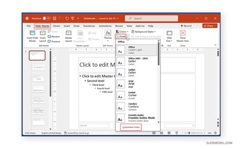 how to change default font in powerpoint mac