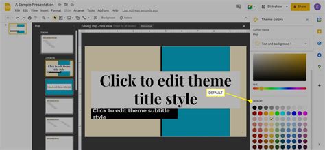 how to change default link color in google slides