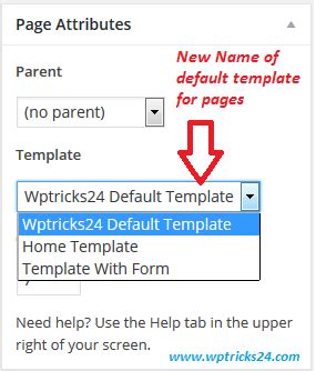 how to change default template wordpress