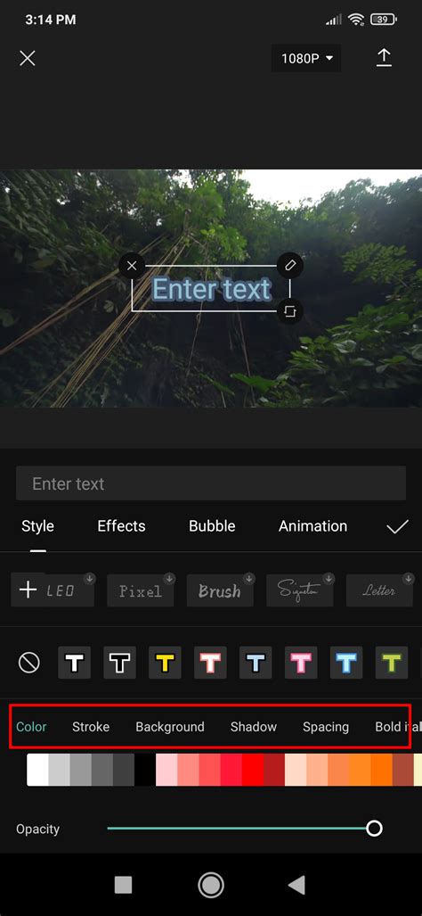 how to change default text in capcut