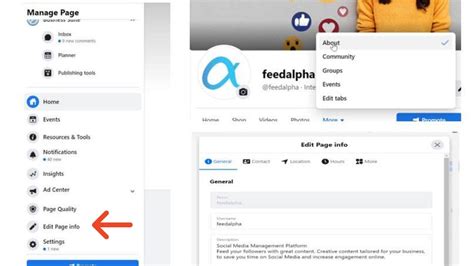 how to change details on facebook page