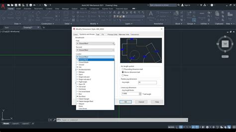 how to change dimension arrow color in autocad