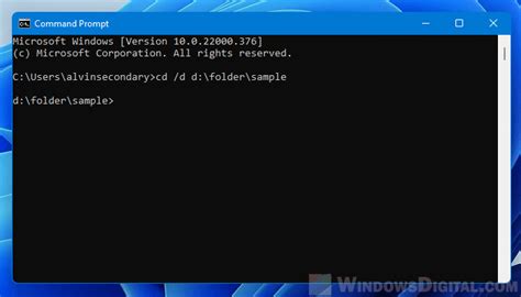how to change directory in cmd windows 11