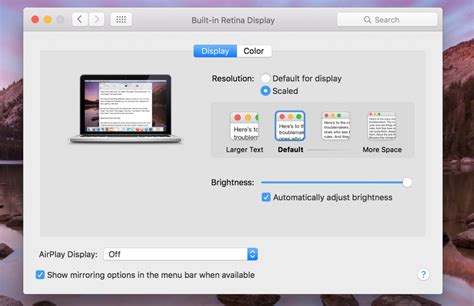how to change display resolution on macbook air