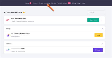how to change domain name hostinger