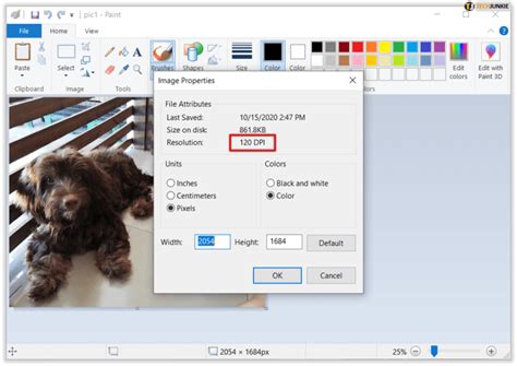 how to change dpi in paint windows 10