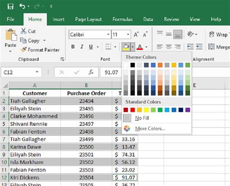 how to change every other row color in excel
