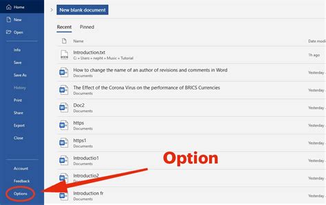 how to change existing name in comments in word