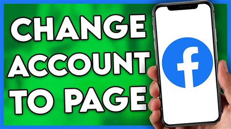 how to change facebook account to page on android