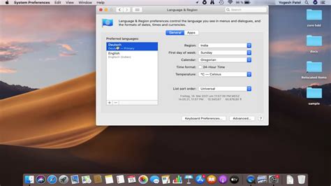 how to change facebook language on macbook