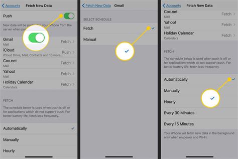 how to change fetch mail settings on iphone