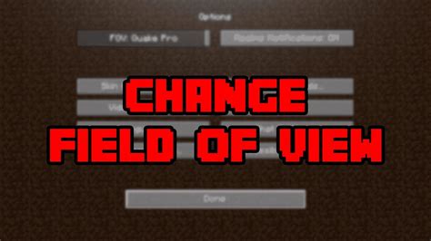 how to change field of view in minecraft java