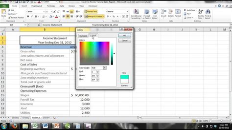 how to change fill color options in excel