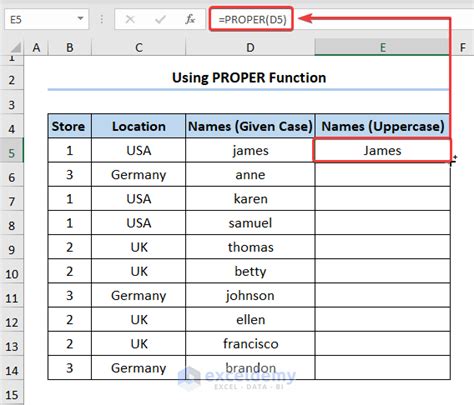 how to change first letter to uppercase in excel
