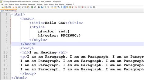 how to change font color in css code