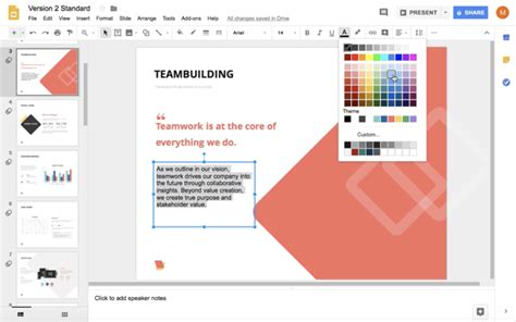 how to change font color in google slides