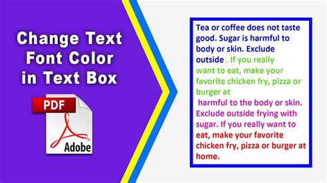 how to change font color in text box in adobe acrobat