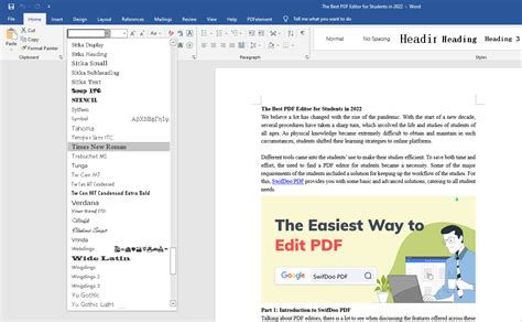 how to change font in pdf file