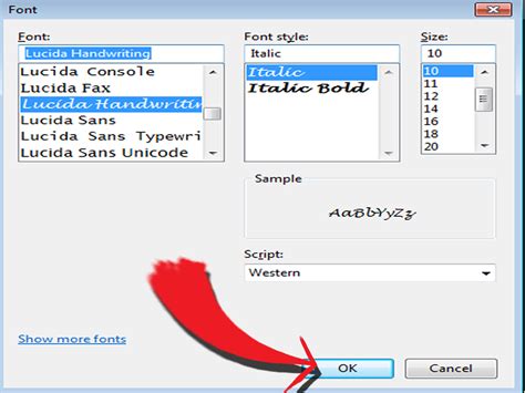 how to change font in wordpad