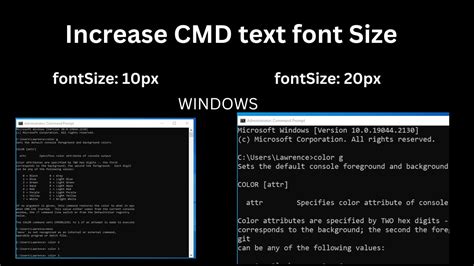 how to change font size in command prompt