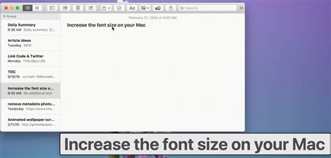 how to change font size in preview on mac