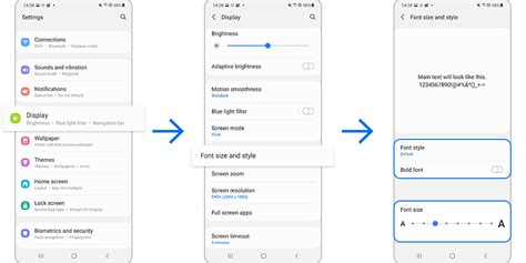 how to change font size in text messages on android samsung