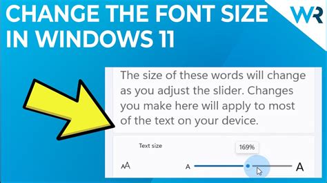 how to change font size in windows 11