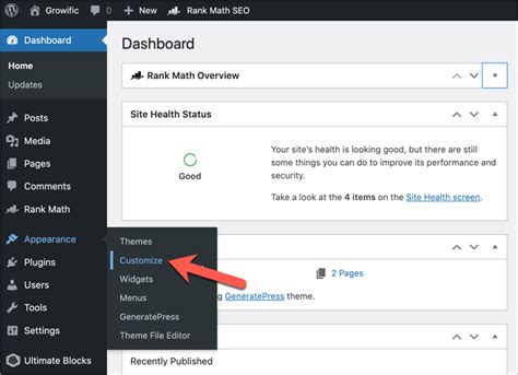 how to change font size in wordpress navigation bar