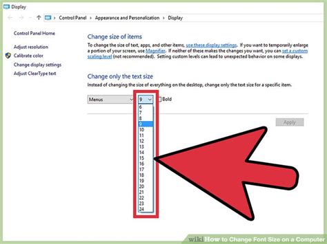 how to change font size on computer screen